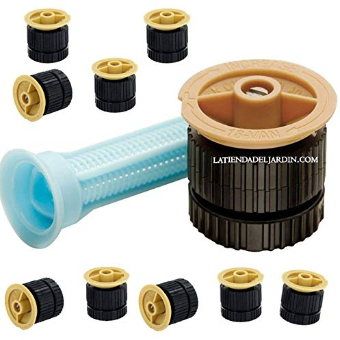 Pack 10 Tobera para difusores de riego. Alcance 5,20 Metros. Ángulo Regulable 0 a 360º