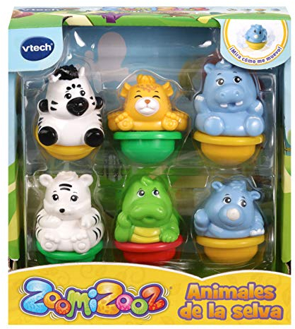 VTech Zoomizooz Set mit 6 Tieren, Dschungel, Farbe (3480-439822), Modelle