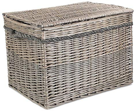 Red Hamper 58cm Unlined Antique Wash Wicker Storage Basket, Brown, One Size