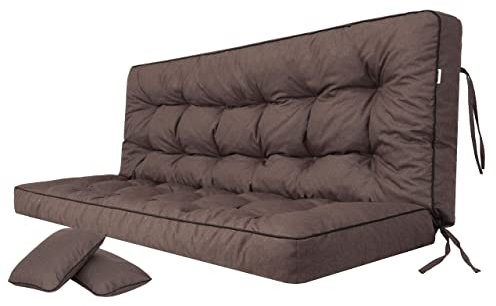 PillowPrim Kissen für Hollywoodschaukel, Gartenschaukelkissen Sitzbank mit Rückenlehne, sitzbreite 120 cm