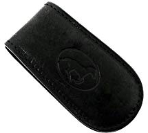 Magnetische Geldklammer aus Leder - Italienisches Premium-Handwerk Banknotenclip (Schwarz)