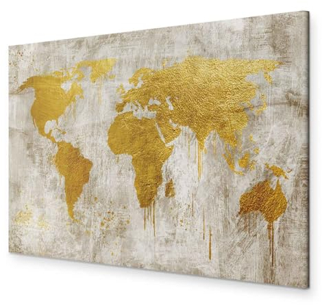 murando - Wandbilder Weltkarte 60x40 cm 1 tlg - Wand Deko Vlies Leinwand Bilder Groß Wanddeko Wohnzimmer Schlafzimmer Kunstdrucke - Kontinente Landkarte World Map Abstrakt k-A-0499-b-a