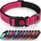 Taglory Collare per Cani, Imbottito Nylon Regolabile Traspirante Riflettente Collari per Cani di Taglia Extra Grande, Rosa Caldo