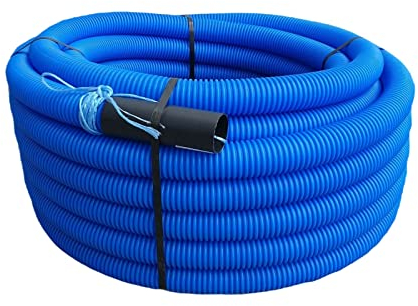 Wellrohr Verlegung im Erdreich Leerrohr Elektrorohr Erde Einzugshilfe Varianten 40mm 50mm 75mm (40mm x 25m), Blue