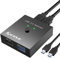 USB 3.0 Switch 2 in 2 Out, MLEEDA USB Umschalter für 2 PC Gemeinsame 2 USB Geräte, Maus, Tastatur, Scanner, Drucker, mit 2 USB 3.0 Kabeln