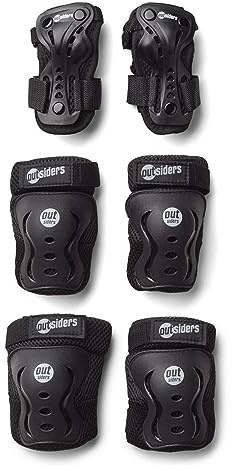 OUTSIDERS Deluxe Schutzausrüstung Set Kinder - XS (3-5 Jahre), Handgelenk Knie Ellbogen, Protektoren Kinder, schoner Set für Skateboard Roller Scooter