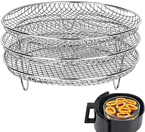 Kangmeile 3Pcs Edelstahl Einlegerost Kochständer Dampfgarer Einsatz Kuchenrost Rund Dämpfen Rack Dämpfeinsatz Kochtöpfe Töpfe Abkühlgitter Kuchengitter zum Backen Kochen