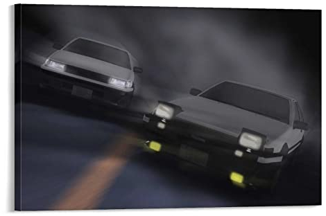 Jdm Auto-Poster, schwarz-weiß 86 Is Drifting Poster, dekoratives Gemälde, Leinwand, Wandkunst, Wohnzimmer, Schlafzimmer, Gemälde, 60 x 90 cm