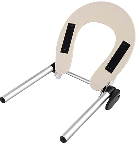 EBANKU Aluminum Face Space Holder, Universal Adjustable Headrest Bed Face Pillow, Massage Equipment Headrest Platform Head Support for Home Massage Kit (while)