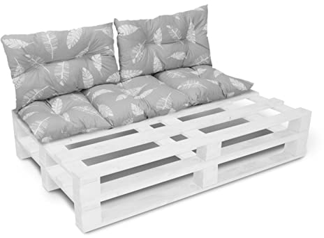 Amilian Palettenkissen Set 1x 120x40 + 2x40x60 Sitzauflage Sitzkissen für Europaletten Palettensofa Palettenmöbel Balkon Kleine Couch Outdoor Sessel oder kleines Sofa für Jugendzimmer