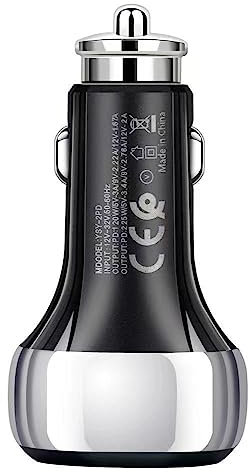 MMOBIEL Auto Ladegerät Dual USB-C - 45W 2-Port Leistungsstarker Zigarettenanzünder KFZ Adapter - USB Ladegerät mit Power Delivery 3.0 - Schwarz