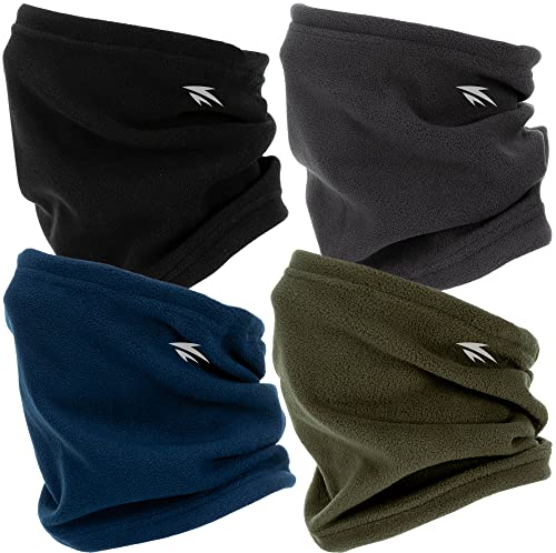 Zollen 4/3/1 Pack Neck Warmer Multi-Functional Windproof Neck Gaiter Snood for Men Women Face Tube Scarf Headwear