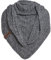 KNIT FACTORY - Dreiecksschal Sally - Damen Strickschal mit Wolle - Grob gestrickten Schal - Hochwertige Qualität - XXL Schal - 220x85 cm - Anthrazit/Grau