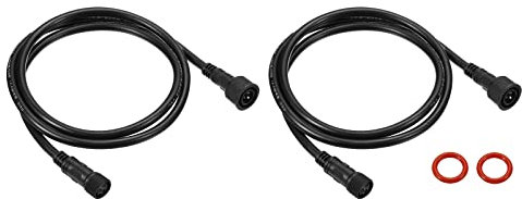 YOKIVE 2 Pcs 3 Pin Extension Cable Wire, Waterproof Transmission Extension Equipment Connection, Great for LED Equipment, Car, Truck, Boat (Black, 3.28-Feet)
