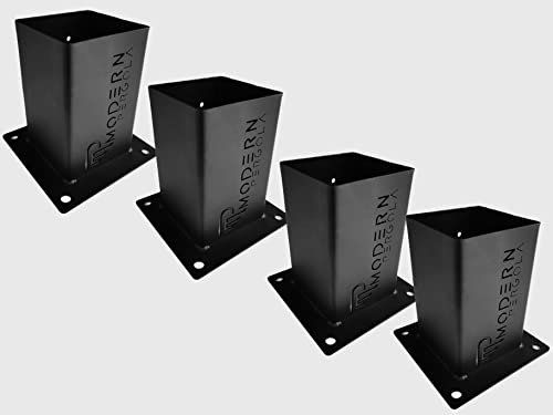 Pergola Kit | 4 x Bottom Brackets | Woodwork | Treated Black Steel Brackets