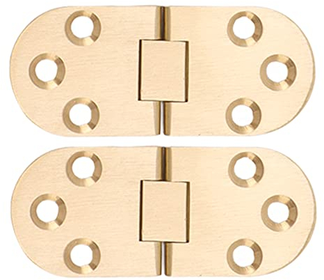 Faltbares Klappscharnier, 180 Grad Rundkanten Nähmaschinen Tischscharnier, Messing Klappenscharnier mit Schrauben für Klappbare Möbel Nähmaschine, 2 Stück (2,5 mm/0,10 Zoll)