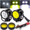 Ygmylandbb feux additionnels moto led, phare led moto, projecteur lampe kit jaune/blanc 12V/24V 60W + Interrupteurs + Housse de Protection + Harnais de Câblage pour, 2Pcs