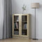 MOONAIRY Vitrinenschrank, Vitrine, Wandschrank, Schrank Regal, Glasregal, Glasvitrine Stehend, Eckvitrine, Manga Regal, Sonoma-Eiche 82,5x30,5x115 cm Spanplatte