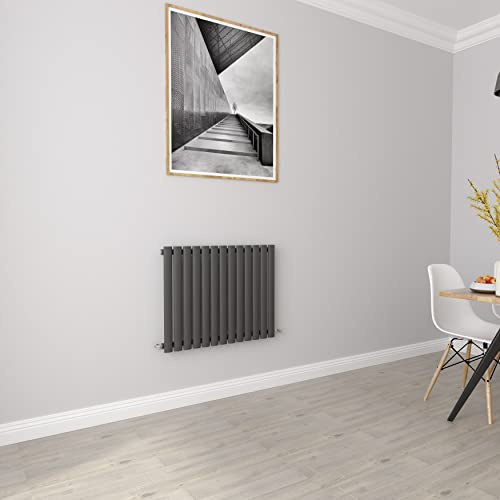 Anthracite radiators Horizontal Oval Single Panel Designer Small Radiator 600x767mm Central Heating Radiators