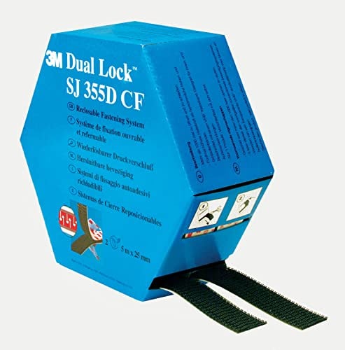 3M Dual Lock Flexibler Druckverschluss SJ355D CF, MINI Ref 345184518, Schwarz, 25 mm x 5 m