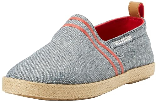 Tommy Hilfiger Espadrillas Uomo Basic Tommy Flat Scarpe in Tela, Blu (Desert Sky), 41