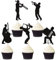 Blumomon 25 Stück Jazz Party Dekorationen Cupcake Junggesellenparty Cupcake Toppers Dance Party Kuchen Dekorationen Cupcake Jazzmusik Ball Theme Party Geburtstagsfeier Hochzeitsfeier Dekorationen