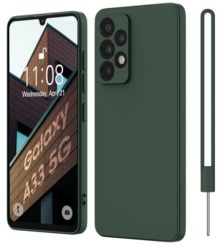 Andwing für Samsung Galaxy A33 Hülle Silikon-Schutzhülle mit Rundumschutz & Kameraschutz | Weiches Kratzfester Mikrofaser-Innenfutter | Kompatibel mit 4G/5G Modellen-Grün