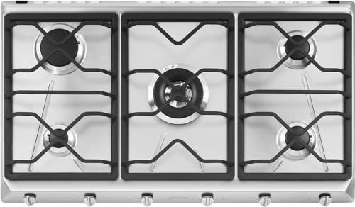 SMEG SRV596O, Placa de gas UNIVERSAL, Stainless steel