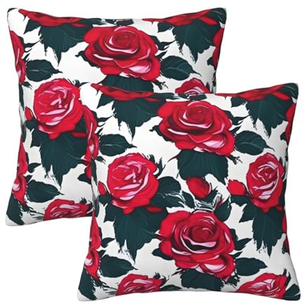 Quadratisches Dekokissen mit Rosenmotiv, ideal für Sofas, Autositze und mehr, eine Mischung aus Stil und Komfort