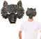 HONMOK Werwolf Halbmaske Gold - Realistisch Tierische Wolf Gesichtsmaske für Erwachsene und Kinder - Halloween Karneval Mottoparty Kostüm Zubehör Foto Requisiten