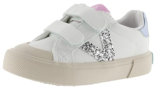 victoria Basket Tribu Efecto Piel & Logotipo Glitter & Tiras Adherentes 1065190 para Niñas Plata 34