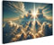 islandburner Bild auf Leinwand Ruhige Jesus Christus Figur traditionell Kreuz Sonnenstrahl-Durchbruch Bilder Wandbilder Poster