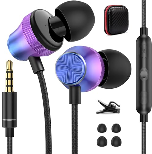 Auriculares In Ear con Cable para Redmi Note 14 13 12 Pro,Cancelación Ruido Estéreo 3,5MM Jack Audio Auriculares con Microfono para Xiaomi Poco C75 X6 X5 Pro Samsung Galaxy A14 A23 OPPO A57s A76 iPad