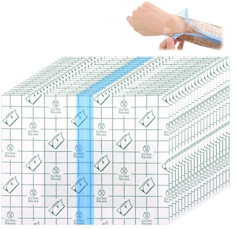UKOFEW 20 Pezzi Benda Trasparente Impermeabile,12x15cm Cerotti Elastici Di Fissaggio,Pellicola Per Tatuaggi per Tatuaggi Protezione, Protezione Delle Ferite