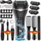 Removedor eléctrico de callos para pies con 3 cabezales de rodillo, 2 velocidades, recargable, impermeable, kit de pedicura profesional, herramientas de lima de pies 17 en 1, perfecto para piel seca y
