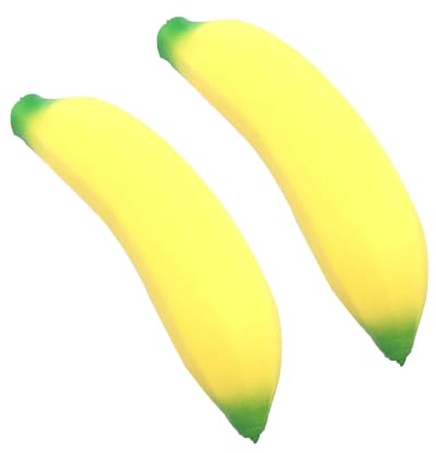 Generisch Banane Squishies Spielzeug, simulierte Banane, Stressabbau-Fidget-Spielzeug, Obst-Drückspielzeug, Party-Gefälligkeiten für Kinder, Banana Kugel-Anti-Druck-Kugel Spielzeug (2PCS)