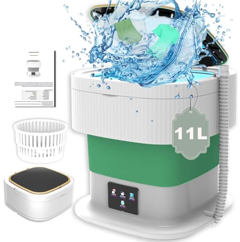 Mini Waschmaschine, 13L 1.8kg 2 in 1 Camping Wasch-maschine, Klein Waschmaschine, Mobile Waschmaschinen Washing Machine Small Anwendung für Babykleidung, Unterwäsche, Socken, Wohnmobile, Reisen, RV