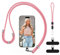 COCASES Phone Lanyard Crossbody and Wrist Strap with 2 Durable Patches for Neck Strap Phone Chain - Pink