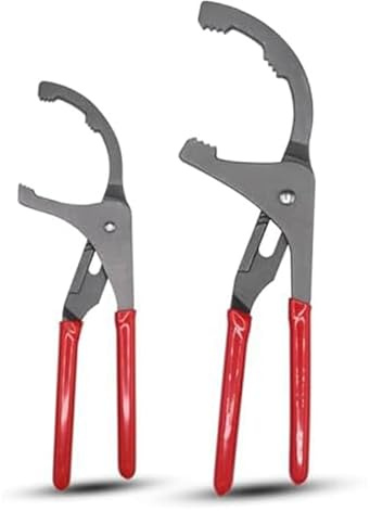 Barfeery 2 Piece Oil Filter Wrench Set,9In & 12In Oil Filter Pliers Oil Filter Removal Tools As Shown Metal for Most Cars,Trucks,Engine Filters