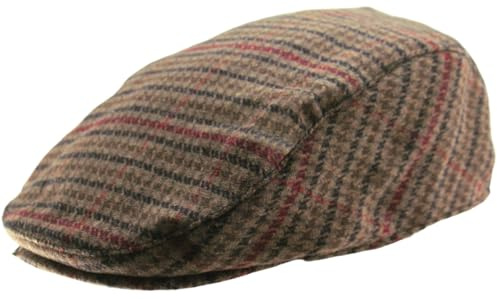 Tom Franks Wool Blend Mens Checked Flat Cap