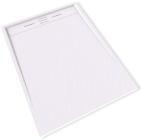 HIEMAL Receveur de douche 90 x 120 cm résine Blanc aspect ardoise + bonde incluse - Salle de bain