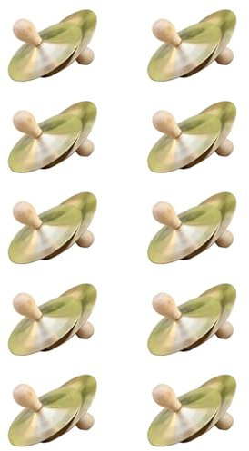 Ohewiiuk 10 Par 9 cm Percusión Manual Platillos de Cobre Instrumento Musical para Niños Juguetes Educativos Latón