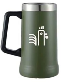 KIKIRIKIT 0.7L - Jarra Cerveza Acero Inoxidable - Mantiene la Cerveza Fría 4 horas - Vaso Termico Vintage - Libre de BPA - Apta Para Lavavajillas - Regalos para hombres (Verde Caza)