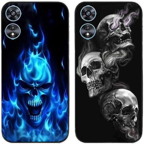 Lot de 2 coques de protection arrière en gel silicone TPU pour smartphone OPPO A17