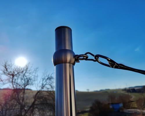 Sonnensegelmast 2,5-3m Höhenverstellbar Edelstahl mit Bodenhülse Sonnensegel Mast Pfosten Stange (⌀42mm 2,5m ohne Bodenhülse)