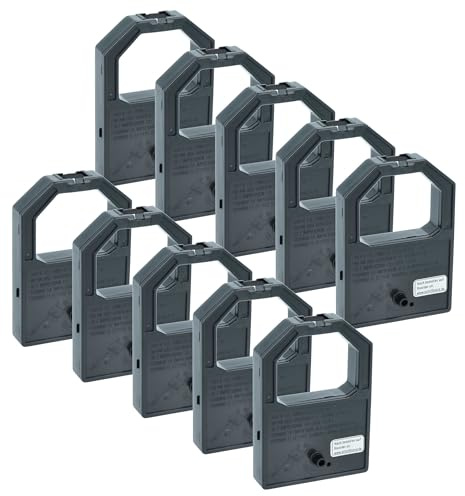 vhbw 10x Farbband Schriftband Ersatz für Panasonic KX-P115 | KX-P145, KX-P110i für Nadeldrucker, Bondrucker - Schwarz