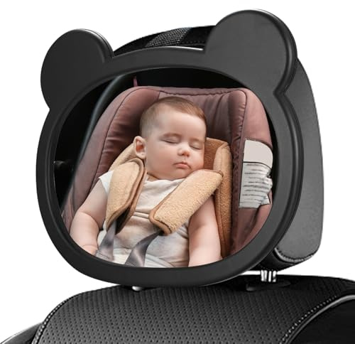 SUNNIFLY Spiegel Auto Baby Rückbank, Autospiegel Baby Rücksitz mit Schnalle Clips, Bruchsicheres Acrylglas, Zubehör für Kfz-Kopfstützen