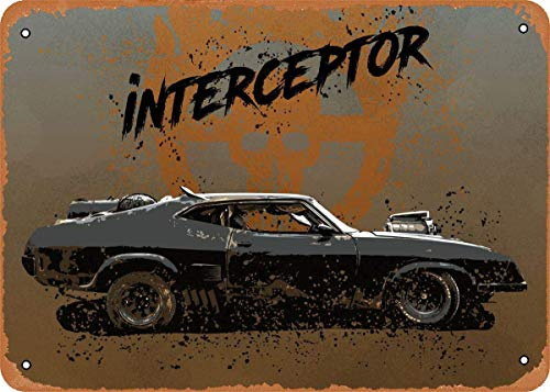 Metallschild im Vintage-Look – Mad Max Fury Road Cars Interceptor Mad Max – 20,3 x 30,5 cm Blechschild