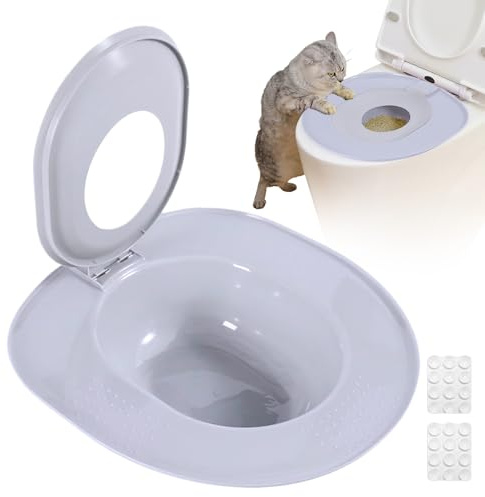Toilet Seat for Cats – Training Kit for Cat Toilet | Portable Reusable for Travel Puppies Home Cleaning