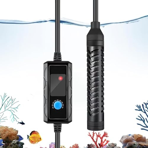 Byuexhp Chauffage d'Aquarium | Chauffeur 100W À Installation Horizontale | Thermostat pour Eau Salée avec Ventouses | Adapté Poissons Betta Tortues Reptiles Aquariums d'eau Douce Et d'eau